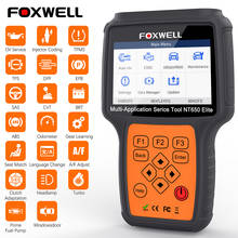 Foxwell nt650 elite-scanner automotivo obd2, auto-scanner para diagnóstico de carros com 20 funções de resetar de acordo com o veículo como redefinição de abs/srs e airbag 2024 - compre barato