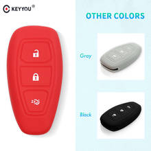 KEYYOU 3 Button Silicone Cover For Ford Fiesta Focus 3 MK3 Mondeo Ecosport Kuga Focus ST Fob Smart Remote Key Case Fob Car Style 2024 - buy cheap
