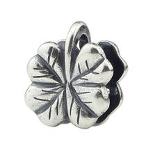 Genuíno 925 prata legítima trevo da sorte flor amuleto bloqueio de contas se encaixa europeu 3.0mm pulseira joias 2024 - compre barato