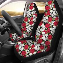 INSTSNTARTS New Skull Printing Slip-Resistant Car Seat Covers Full Set Design Vehicle Seat Covers Front Seat Fit Most Vehicle 2024 - buy cheap