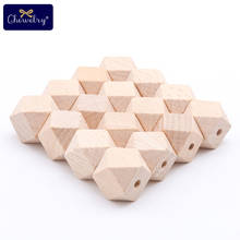 Cuentas hexagonales de madera para bebé, joyería artesanal de 30mm, collar de lactancia, pulsera, cadena de chupete, juguetes, 20 Uds. 2024 - compra barato