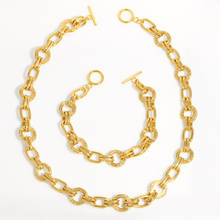 FLOLA-collar cadena de eslabones de oro cubano para mujer, Gargantilla gruesa, collar redondo torcido regalos de joyería declaración nkes61 2024 - compra barato