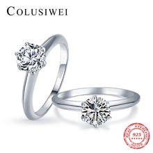 COLUSIWEI-anillos de circonia de Punta brillante para mujer, de plata de ley 100% 925, bandas de boda, joyería de promesa de aniversario 2024 - compra barato