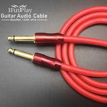 6pcs New 6.5MM Gold Connector Jack Audio Cable for Amplifier Guitarra 6.35mm Mono Plug Guitar Amplifier Cable 1M/3M 2024 - buy cheap