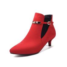 Plus Size  10 11-16 boots women shoes ankle boots for women ladies boots shoes woman winter Solid color tapered heel 2024 - buy cheap
