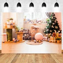 Yeele Navidad fotografía telones de fondo lana Oso de juguete árbol de regalo estudio fotográfico Foto fondo decoraciones de cumpleaños Prop 2024 - compra barato