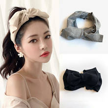 2020 Fashion Big Bow Headband For Women Girls Hair Accessories Solid Turban Elastic Hairbands Winter Knit Headwrap Headwear 2024 - buy cheap