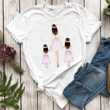 90s милые футболки для мамы, дочки и сына мать и I Love Mama с мультяшным принтом Графический Футболка женская футболка 2024 - купить недорого