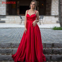 Plus size strap satin sweet heart vestidos de fiesta de noche prom party Evening Dresses robe de soiree back lace-up side slit 2024 - buy cheap