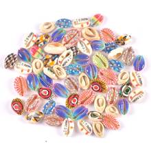 Natural Beige shell Flower painting Scrapbook Craft Seashells for Jewelry bracelet home decoration DIY 10pcs 2024 - buy cheap