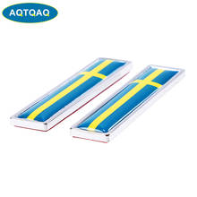 1 Pair 3D Metal Sweden Flag Car Sticker Decorate Stickers Emblem Badge For Cars 2024 - buy cheap