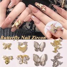3D Butterfly Nail Art Decor Luxury Shiny Charm Nail Jewelry Alloy Zircon Cat Eyes Crystal Nail Accessories Stone Manicure 2024 - buy cheap