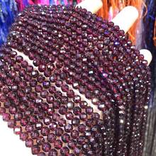 Natural stone Faceted Small Beads Garnet Stone Loose isolation Beads for jewelry making DIY necklace bracelet accessories 2024 - buy cheap