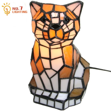 Tiffany Fashion Individual Cute Animal Glass Table Lamp Art Decor Home Bedside Led Night Lights Bedroom Study Reading Gifts Cafe 2024 - buy cheap