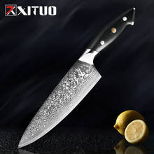 XITUO-cuchillo de Chef japonés de acero damasco VG10, rebanador de cocina de calidad superior, para carne y verduras 2024 - compra barato