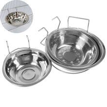 Cuenco colgante de acero inoxidable para pájaros y mascotas, recipiente duradero para comida y agua, para cachorros, 1 unidad 2024 - compra barato