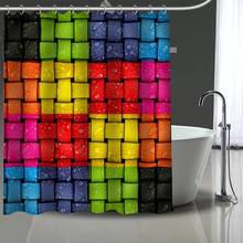 Hot Sale Colorful Custom Pattern Polyester Bath curtain Waterproof Shower Curtains Geometric Bath Screen Printed Curtain for Bat 2024 - buy cheap