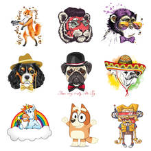 Iron-on Transfers for Clothing Ironing Patches  Animals T-Shirt Stickers Diy Patch Flex Fusible Transfer Vinyl Adhesive Stripe F 2024 - buy cheap