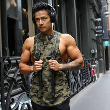 Dr. Muscle Summer Sleeveless Vest Hoodie Bodybuilding Men's Sports Fitness Top Running Training Camouflage Quick-drying Tshirt 2024 - buy cheap