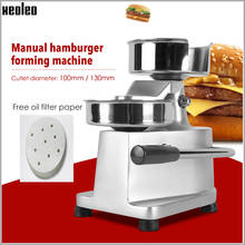 Xeoleo manual hambúrguer formando máquina hambúrguer fabricante mini patty fabricante de aço inoxidável comercial carne torta máquina 100/130mm 2024 - compre barato