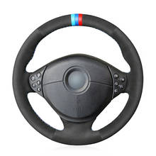 Capa de volante de carro de camurça preta costurada à mão, para bmw m sport e36 1995-2007 e39 2016-2018 z3 m e36/7 e36/8 2024 - compre barato