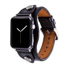 Genuine Leather bracelet strap for apple watch 5/4/3/2/1 iwatch band 44mm 42mm 40mm 38mm watchband+metal buckle 2024 - buy cheap