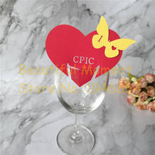 50pcs Butterfly Love Heart Hollow Party Wedding Table Decoration Wine Glass Name Place Card Wedding Party Laser Cut Paper Craft 2024 - buy cheap