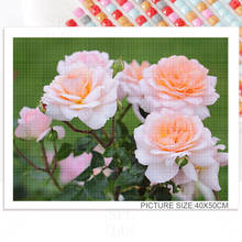 Flor 5d totalmente quadrado redondo mosaico bordado diamante branco rosa faça você mesmo pintura diamante planta decoração para casa presente artesanal 2024 - compre barato