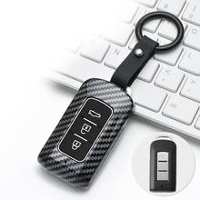 Carbon fiber ABS silicone Key Case Cover For Mitsubishi Outlander Lancer 10 Pajero Sport EX ASX Colt Grandis L200 2024 - buy cheap