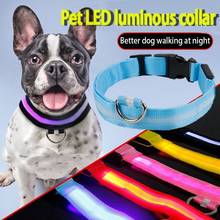 New Arrival Pet Safty Led Collar USB Rechargeable Dog Cat Flashing Luminous Collar Safety Light Up Nylon Webbing Collar 2024 - buy cheap