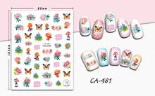 Pegatinas 3D para manicura de chica, adhesivos para uñas, mariposa, flores, diseño de tinta, accesorios 2024 - compra barato