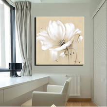 Pinturas en lienzo de flores abstractas grandes, pósteres e impresiones modernos de amapolas de Color blanco, imágenes de pared para sala de estar 2024 - compra barato