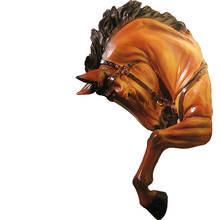 Resina criativa americana cabeça de cavalo guerra estátua decoração de parede artesanato cabeça de animal decoração de parede sala de estar estatueta bar decoração de casa 2024 - compre barato