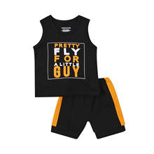 2021 0-5Y Casual Kids Baby Boy Clothing Tracksuit Letter Print Sleeveless Top Vest+Striped Shorts Summer Sports Kids Outfits 2024 - buy cheap