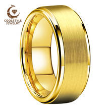 8mm 6mm masculino feminino anel de ouro tungstênio casamento banda com passo escova acabamento excelente qualidade conforto ajuste 2024 - compre barato