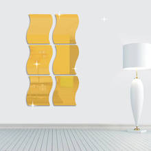 Adesivo de parede 3d com 6 peças em forma de ondas, arte diy, decoração de casa, decalque, decoração da sala de estar 2024 - compre barato