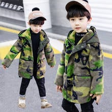 Children's Wear Clothes New Boy Cotton Padded Fur Jacket Autumn & Winter Boys Camouflage Wadded Coat Kids Hooded Outerwear B386 2024 - buy cheap