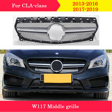 Car styling Middle grille for Mercedes-Benz CLA class W117 2013-2019 front diamond grille refit to CLA 45 AMG style 2024 - buy cheap