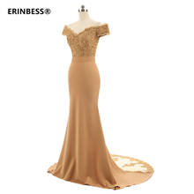 2022 Champagne Wedding Guest Dress Bridesmaid Cap Sleeve Appliques Beaded Mermaid Bridesmaid Dresses Robe Demoiselle D'honneur 2024 - buy cheap