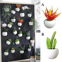 Artificial Flower Magnet Succulent Plant Refrigerator Sticker Hanging Plant Vase Potted Decoration Home Living Room Wall Decor 2024 - buy cheap