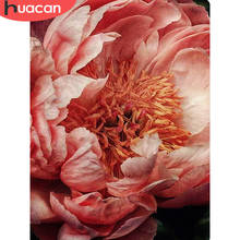 HUACAN 5D Diy Diamond Painting Flower Mosaic Embroidery Peony Cross Stitch Kits Home Decoration Handcraft 2024 - buy cheap