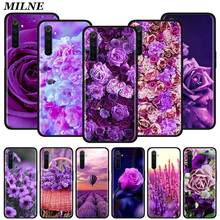 Funda sencilla con flores púrpuras de lavanda para Realme, carcasa para X50 Pro, 5G, X2 Pro, XT, C3, 5i, 5 Pro, 6i, 6 Pro, Narzo 10, 10A, 6S, X3, C3i, C11 2024 - compra barato