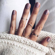 Free Shipping 4pc/set Hollow Oval Rings For Women Personality Different Size Ring Set Friends Wholesale Last Price 2024 - buy cheap