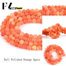 4-12mm Natural Orange Frost Cracked Agates Onyx Loose Spacer Round Stone Beads For Jewelry Making DIY Bracelets Needlework 15" 2024 - buy cheap
