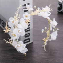 Bride Wedding Headdress All over The Sky  Dried Flowers And Sen Hair Jewelry Wedding Accessories Hairband Garland   Plate Hair 2024 - buy cheap