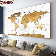 Quadrado completo redondo pintura diamante mapa do mundo 5d diy pintura de diamantes abstratos arte de parede mosaico bordado de diamante 2024 - compre barato