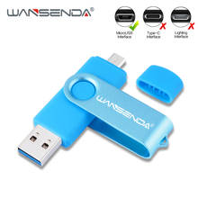 Оригинальный USB флеш-накопитель WANSENDA OTG, USB 3,0, флеш-накопитель, 8 ГБ, 16 ГБ, 32 ГБ, 64 ГБ, 128 ГБ, 256 ГБ, флешка, двойной накопитель, OTG, Micro USB флешка 2024 - купить недорого