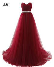 BEALEGANTOM Elegant A-Line V-Neck Prom Dresses Beaded Crystal Long Formal Evening Party Gown Vestidos De Gala BM99 2024 - buy cheap