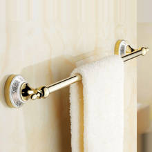 Toallero de estilo Retro montado en la pared, accesorios de baño con superficie dorada, 60cm, HYT-11896-G 2024 - compra barato