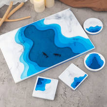 Creative DIY Crystal Epoxy Resin Mold Irregular Tray Ocean Terraced Landscape Coaster Mirror Silicone Mold Resin Craft 2024 - buy cheap